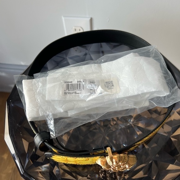 Versace Medusa Buckle Barocco-Printed Leather Belt main image 9